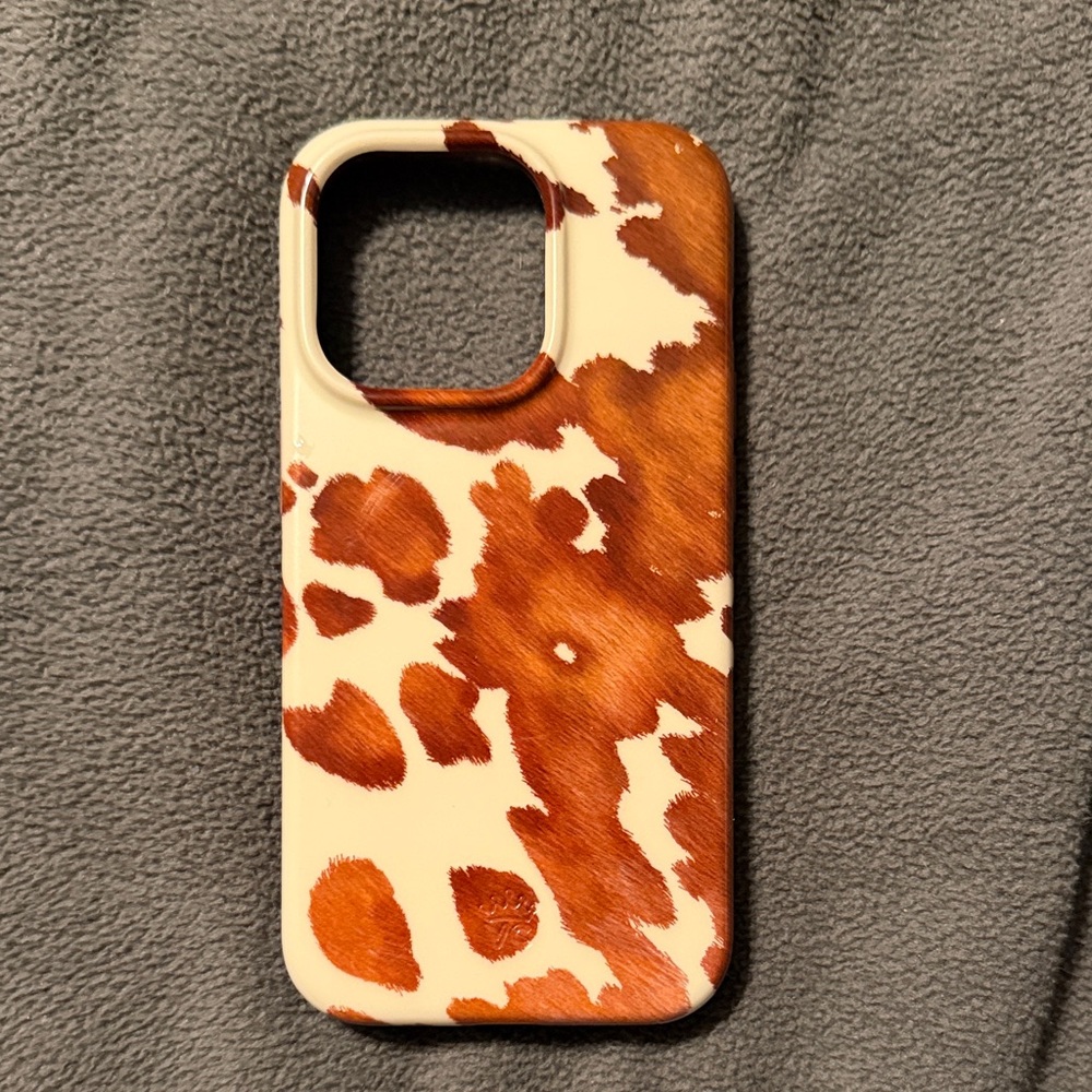 Velvet Caviar iPhone 14 Pro Cow Print Phone Case